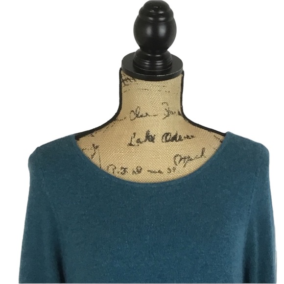 Charter Club Luxury Cashmere Teal Trapeze Cashmere  Sweater - Picture 3 of 6
